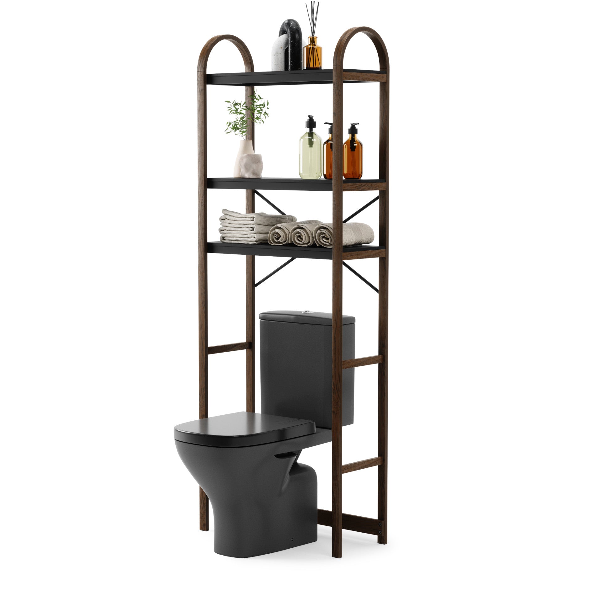 トイレ収納 wood iron shelf ss Bellwood Over the Toilet Shelf - Modern Bathroom Storage | Umbra