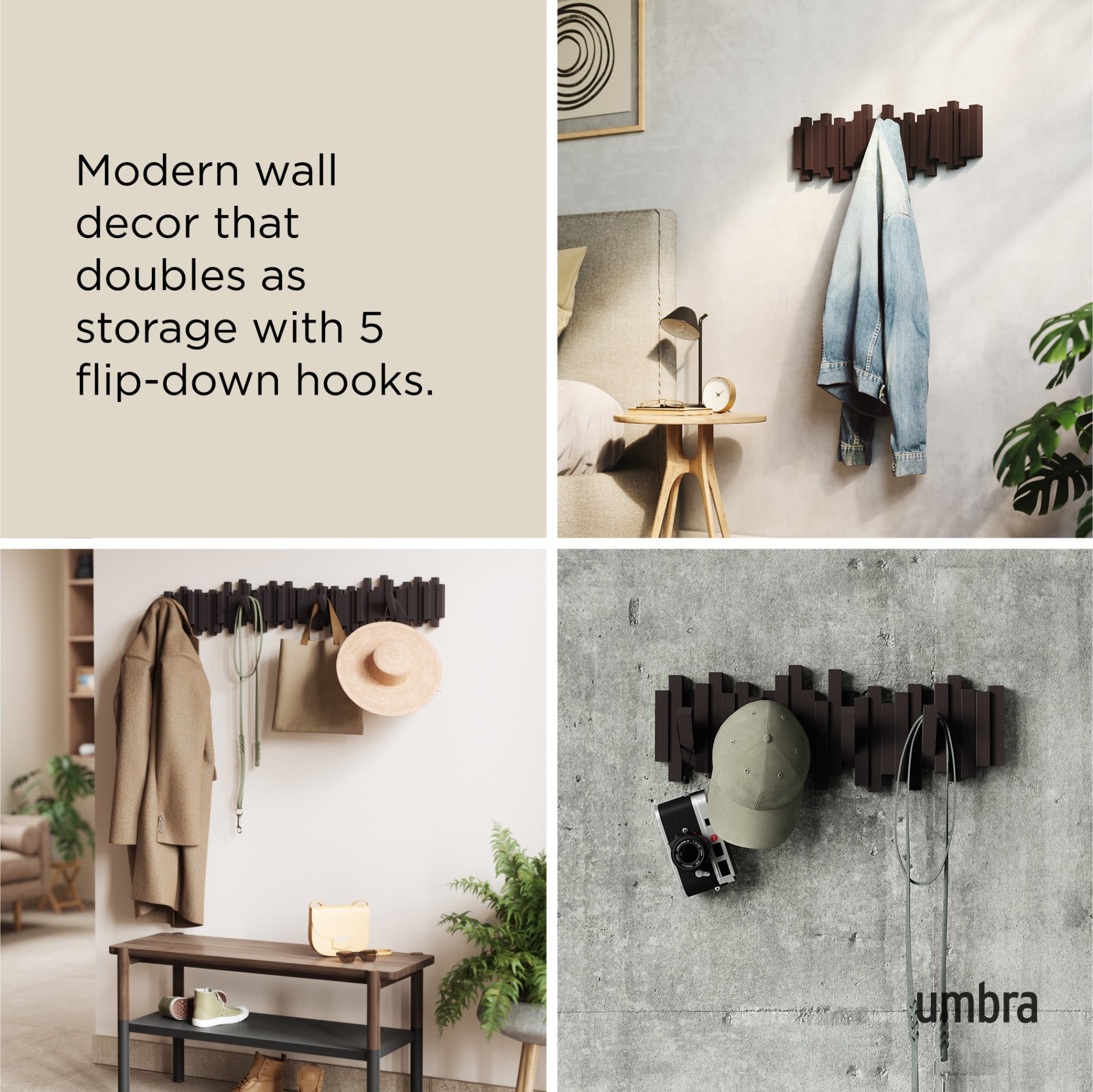 Wall Mounted Coat Rack & Decorative Wall Hooks | Umbra