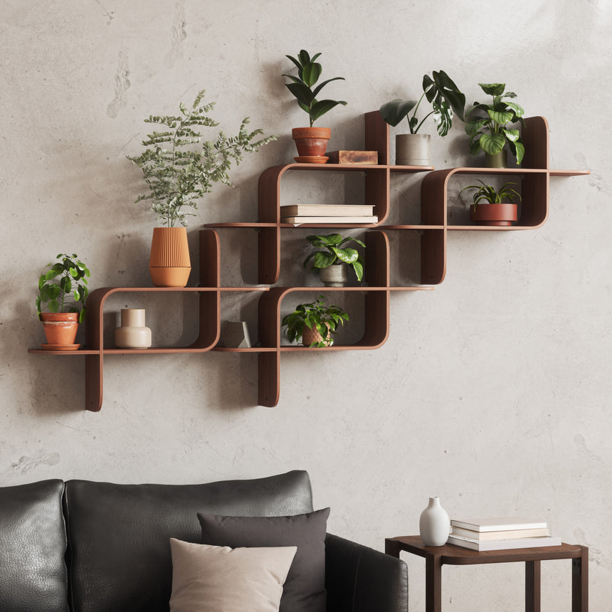 Shelves & Magazine Racks | color: Light-Walnut