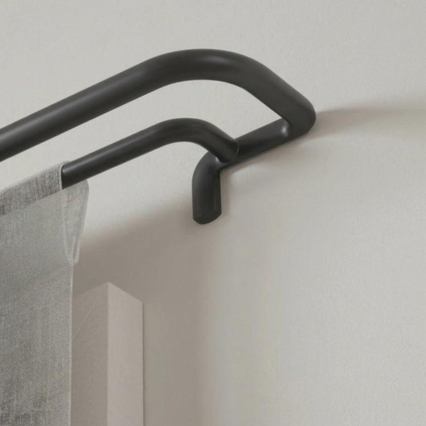 Double Curtain Rods | color: Matte-Nickel | size: 30-84" (76-213 cm) | diameter: 3/4" (1.9 cm)