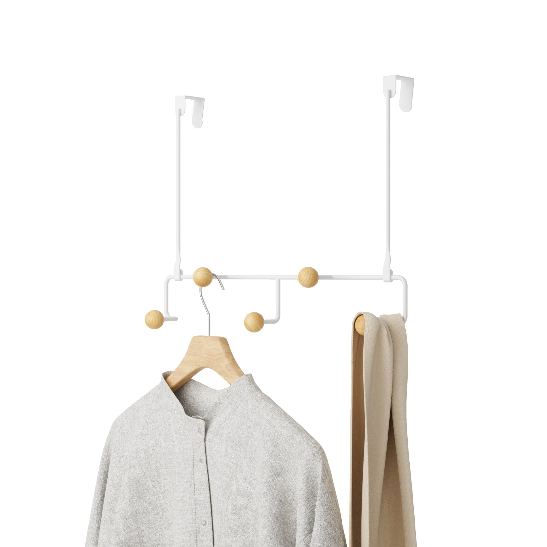 Estique 5 Over the Door Hook - White-Natural
