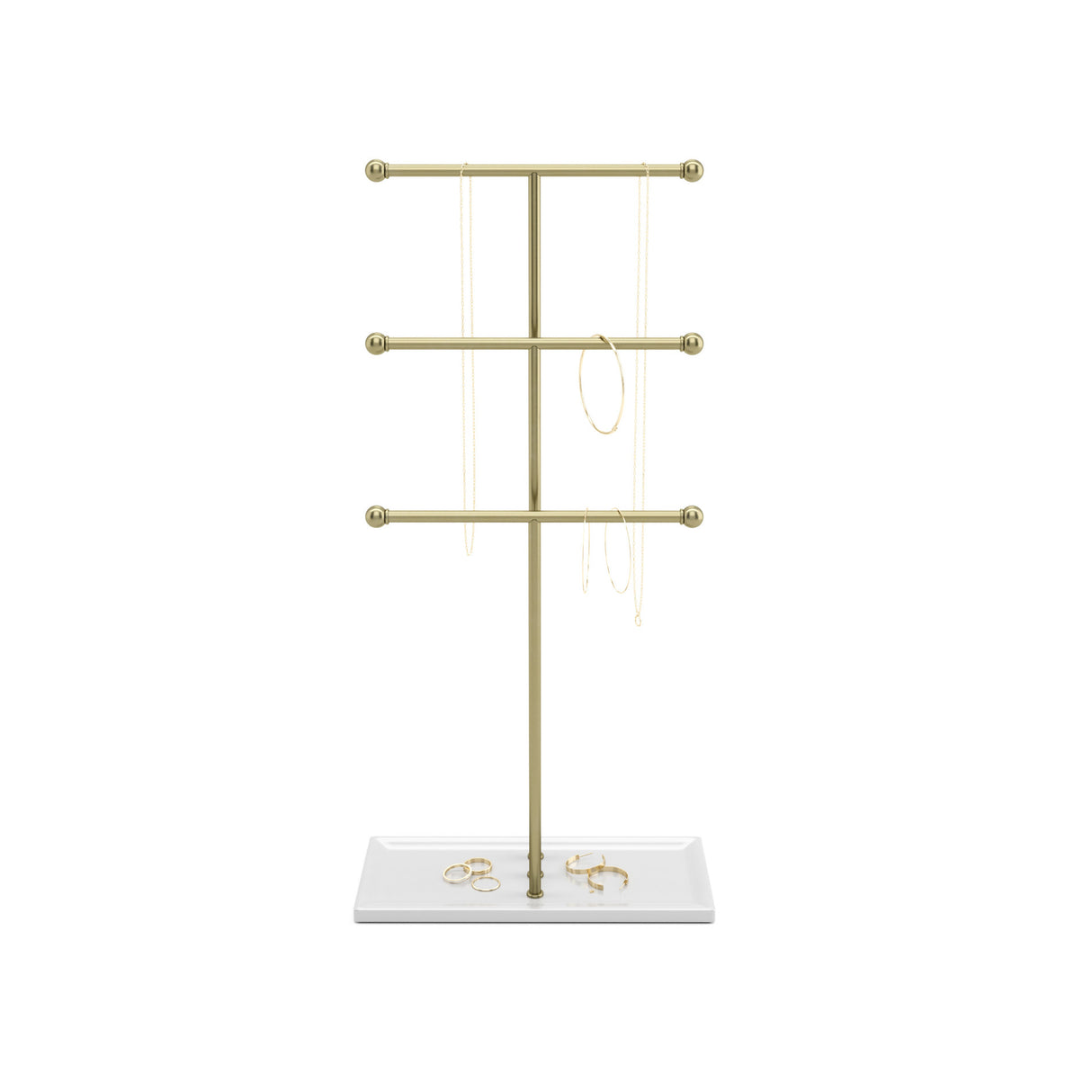 Teamkio Jewelry Stand Tree with Large White Storage Box Tabletop Jewelry Organizer Display Tree for Necklace Rings Bracelets Watches