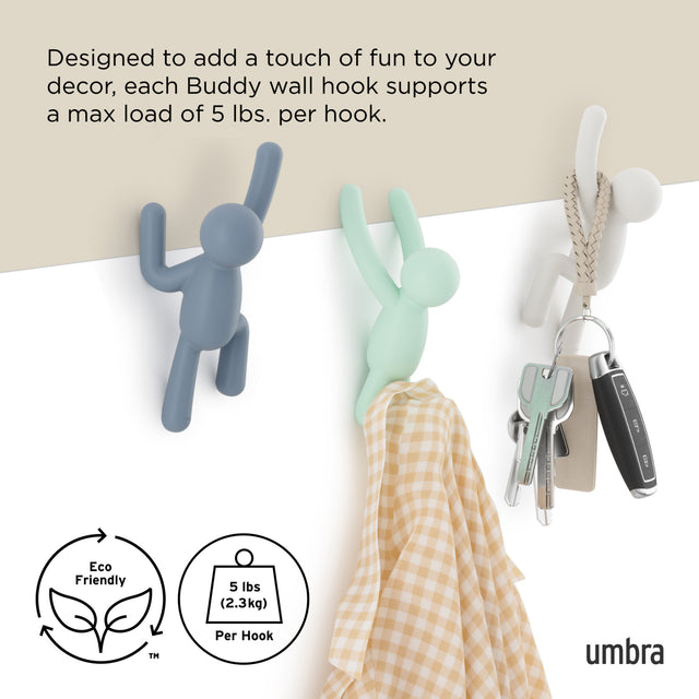 Buddy Wall Hook Set of 3 - White