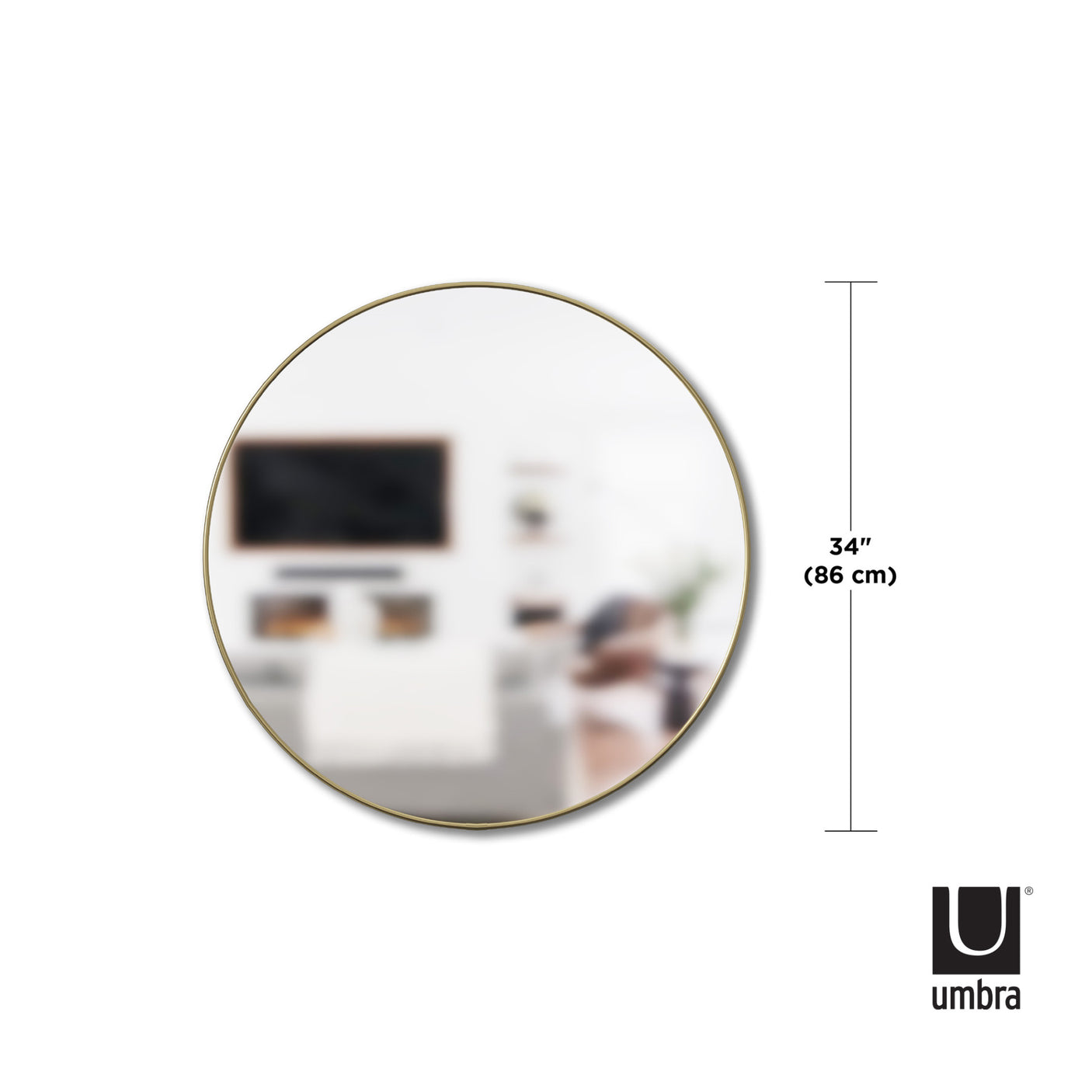 Wall Mirrors | color: Brass | size: 34" (86 cm)