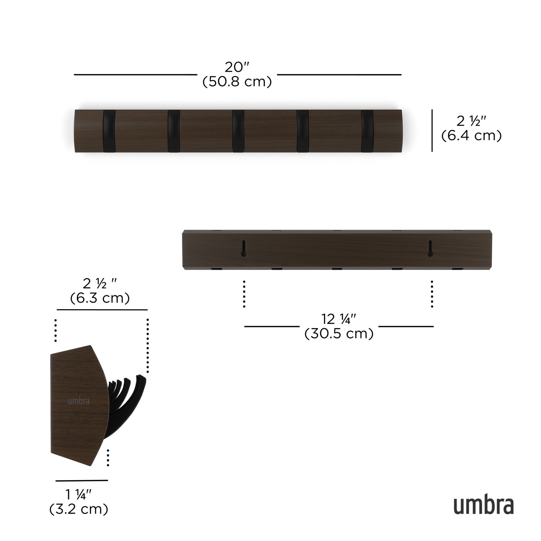 FLIP 5 Wall Mounted Hook - Coat Rack & Wall Hooks | Umbra