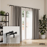 Double Curtain Rods | color: Brushed-Black | size: 66-120" (168-305 cm) | diameter: 1" (2.5 cm)