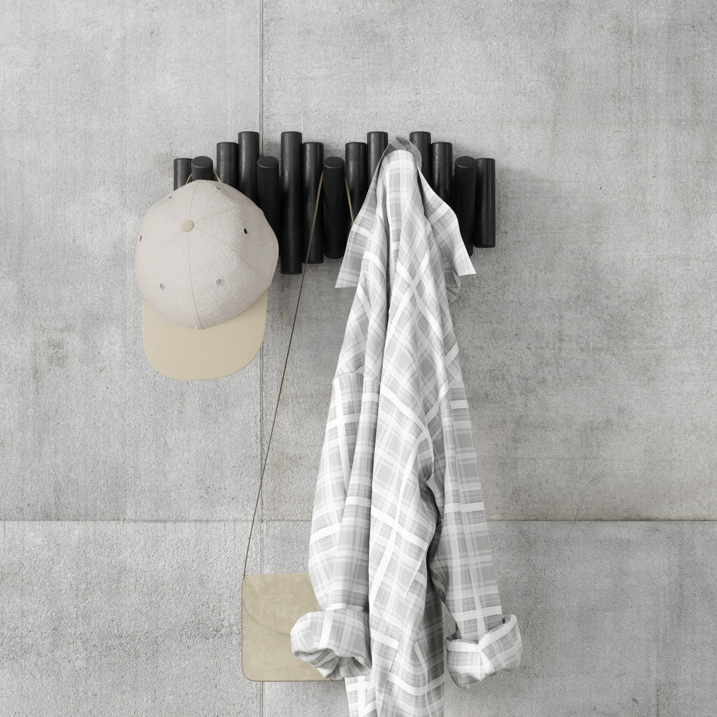 Wall Hooks | color: Black | size: 5-Hook