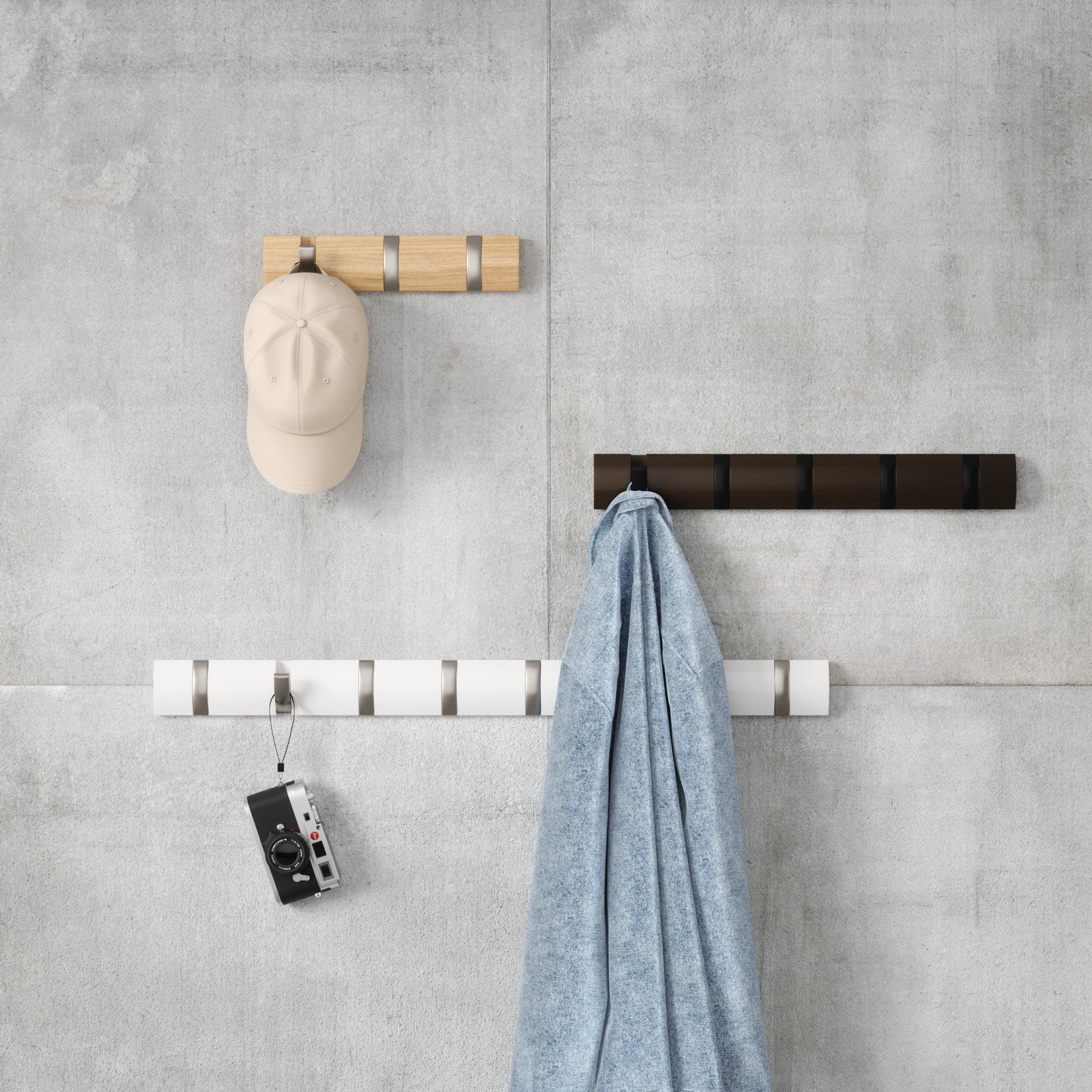 FLIP 5 Wall Mounted Hook - Coat Rack & Wall Hooks | Umbra