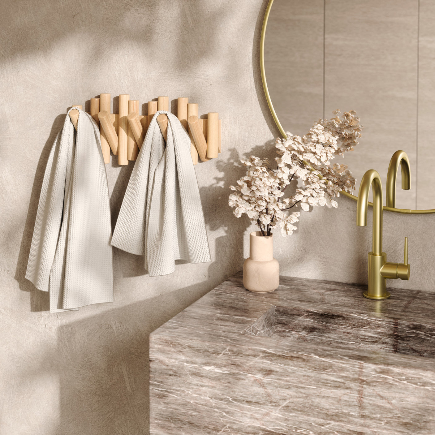 Wall Hooks | color: Natural | size: 5-Hook
