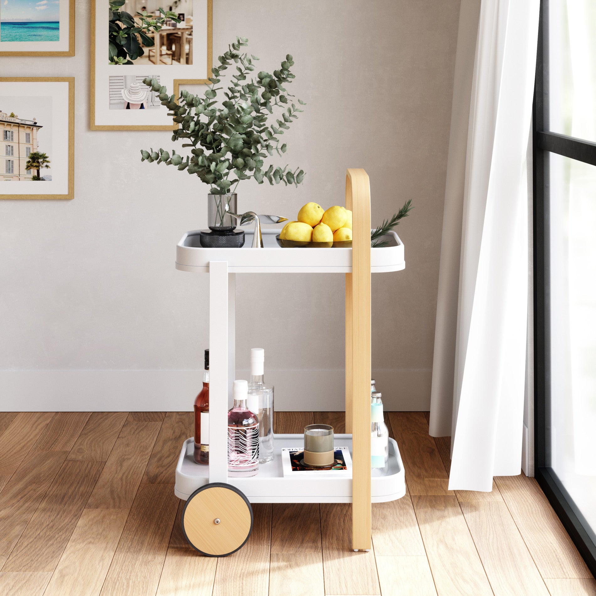 Bellwood Bar & Storage Cart - Modern Bar Cart | Umbra