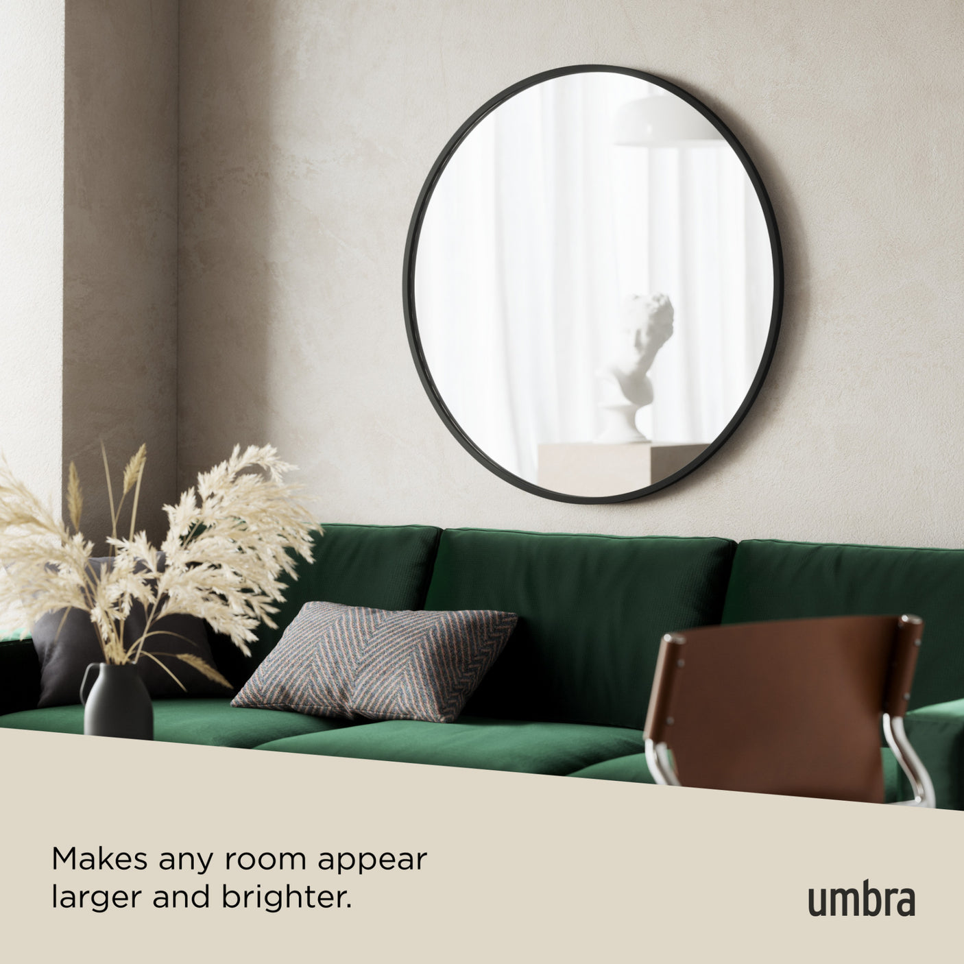 Wall Mirrors | color: Black | size: 37" (94 cm)