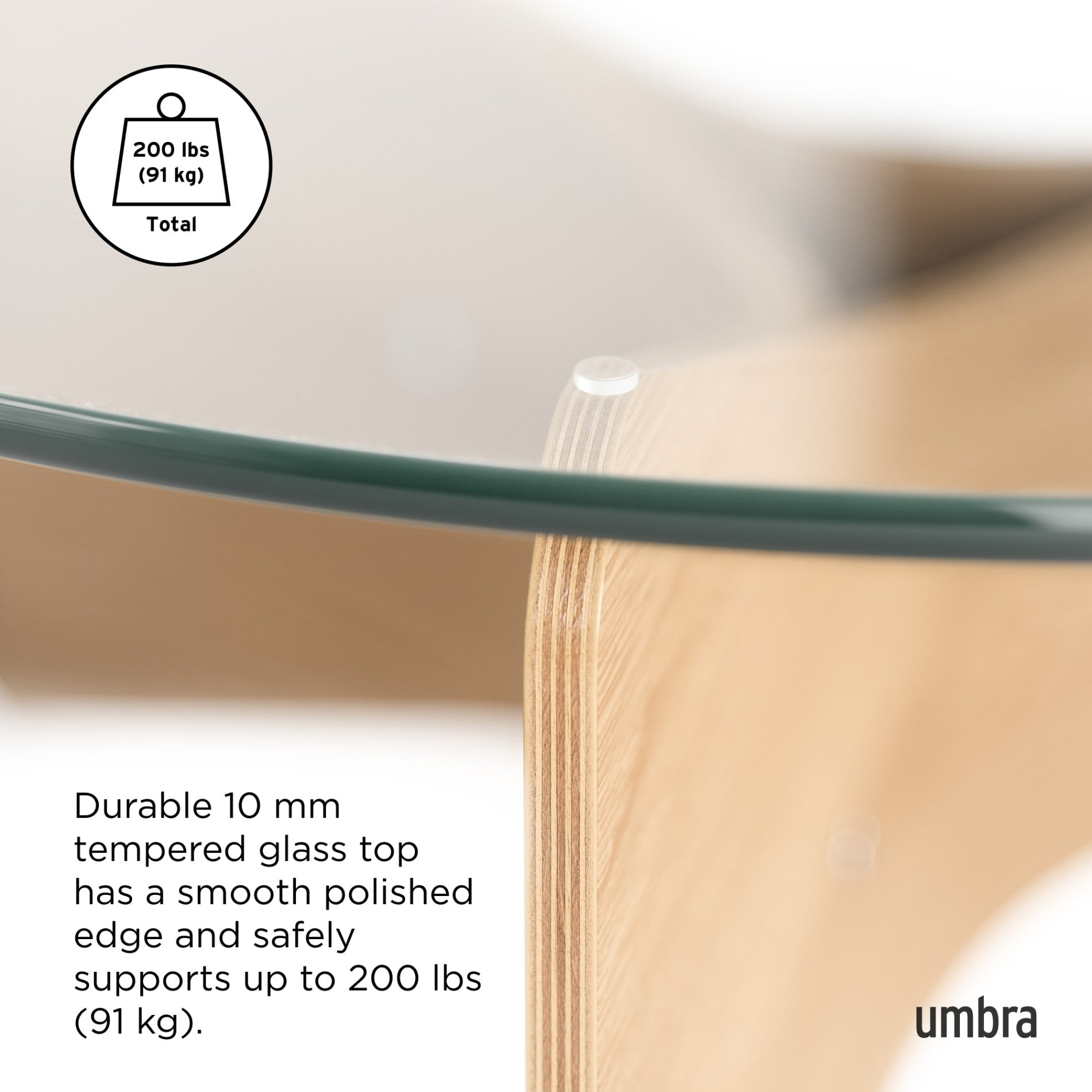 Madera Coffee Table – Modern Glass Coffee Table | Umbra