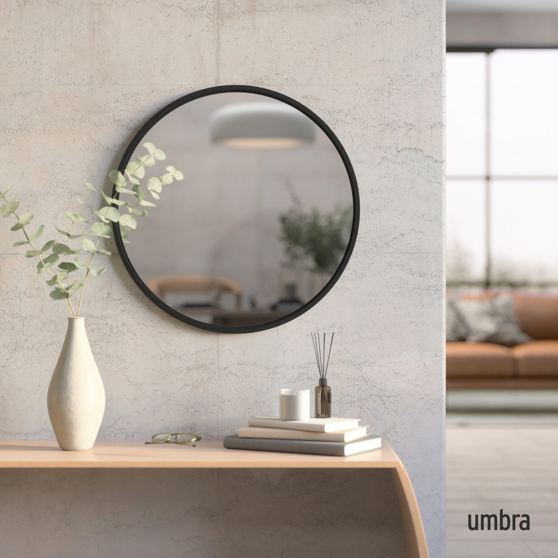 Hub Wall Mirror - Large Round & Modern Circular | Umbra
