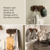 Wall Hooks | color: Aged-Walnut | size: 5-Hook