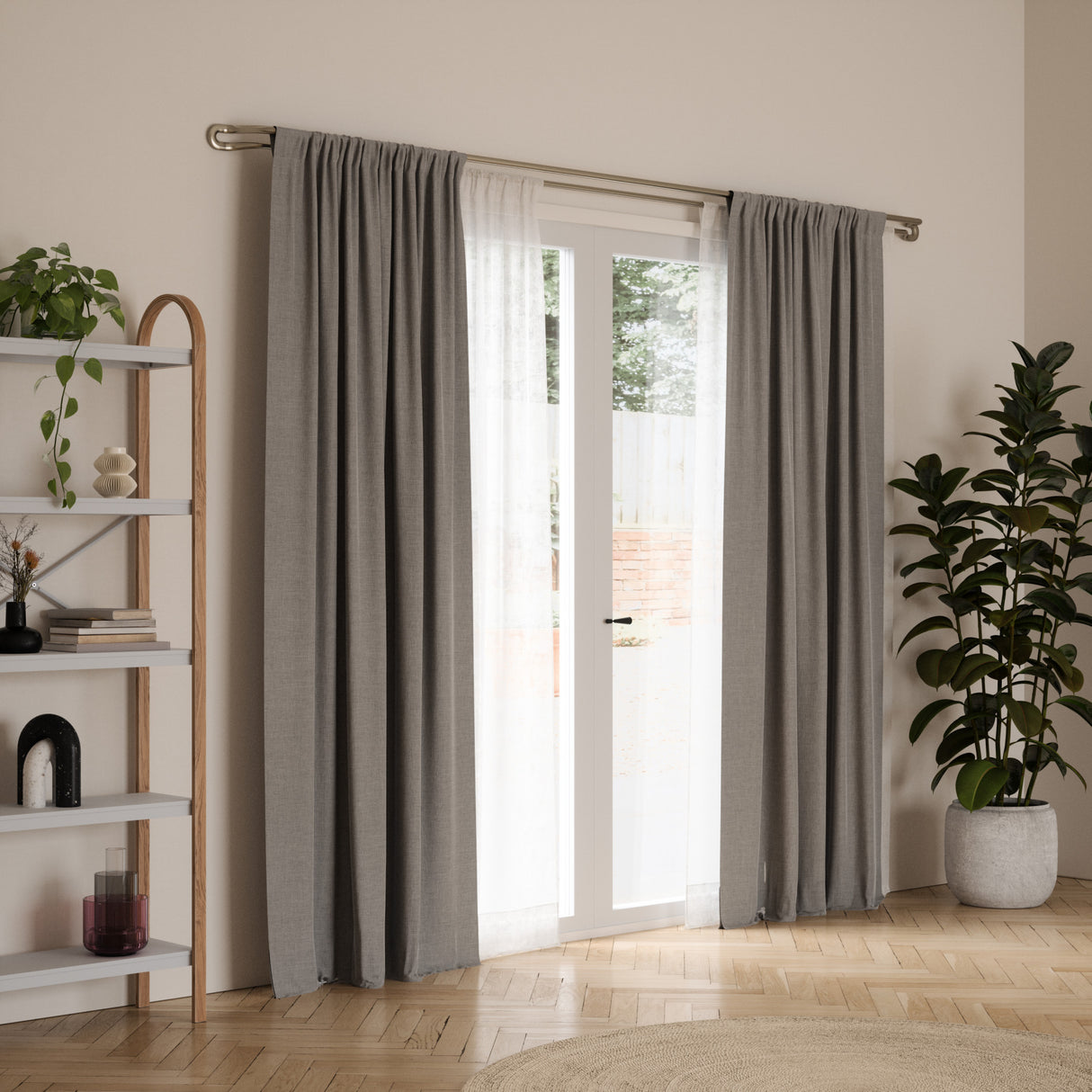 Double Curtain Rods | color: Eco-Friendly Finish Nickel | size: 42-120" (107-305 cm) | diameter: 3/4" (1.9 cm)