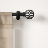 Single Curtain Rods | color: Matte-Black | size: 42-120" (107-305 cm) | diameter: 1" (2.5 cm) | Hover