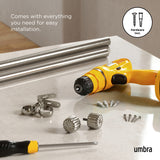 Single Curtain Rods | color: Nickel-Steel | size: 66-120" (168-305 cm) | diameter: 1" (2.5 cm)