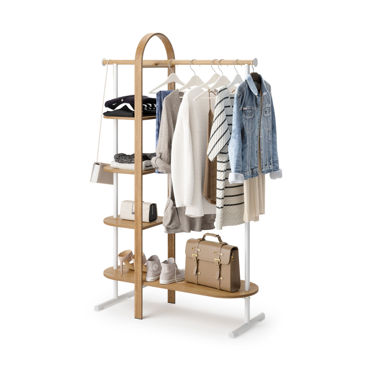 Plastic Closet Stack Hanger Rack Multi-function Wardrobe Space