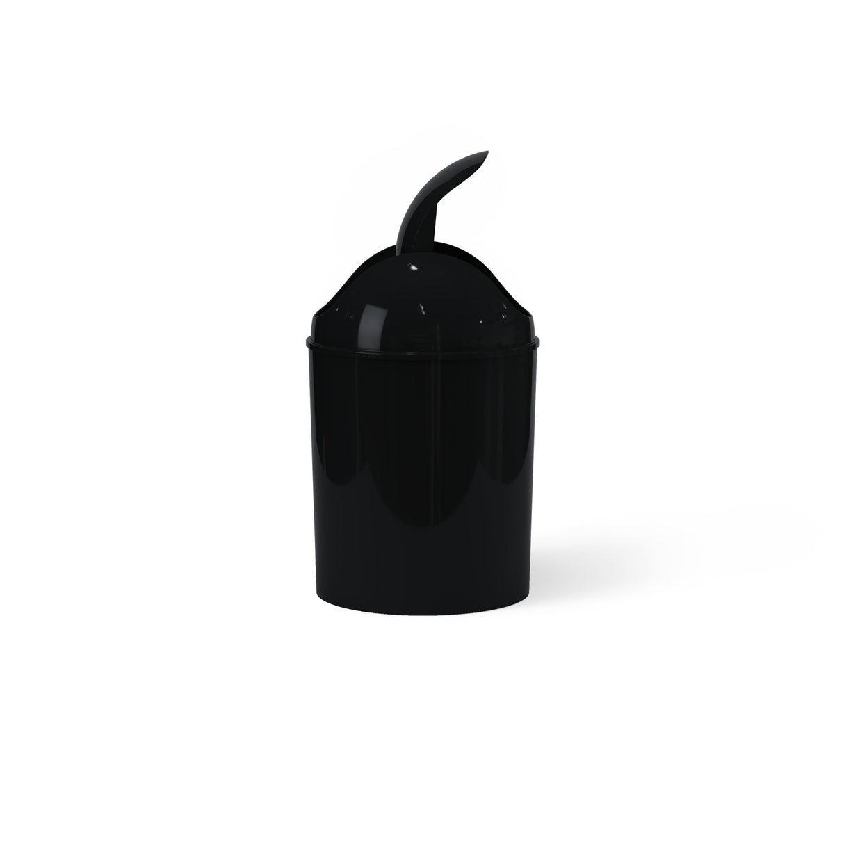 Umbra Mini Waste Can with Swing Lid, Matte Black, 1.5 gal