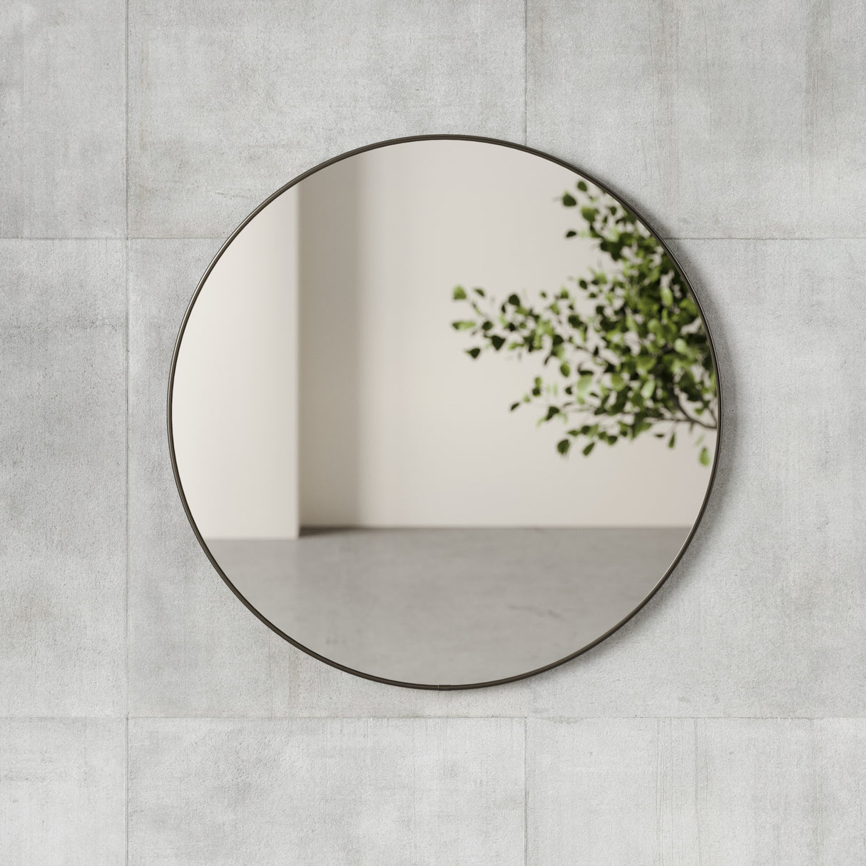 Wall Mirrors | color: Metallic-Titanium | size: 34" (86 cm)