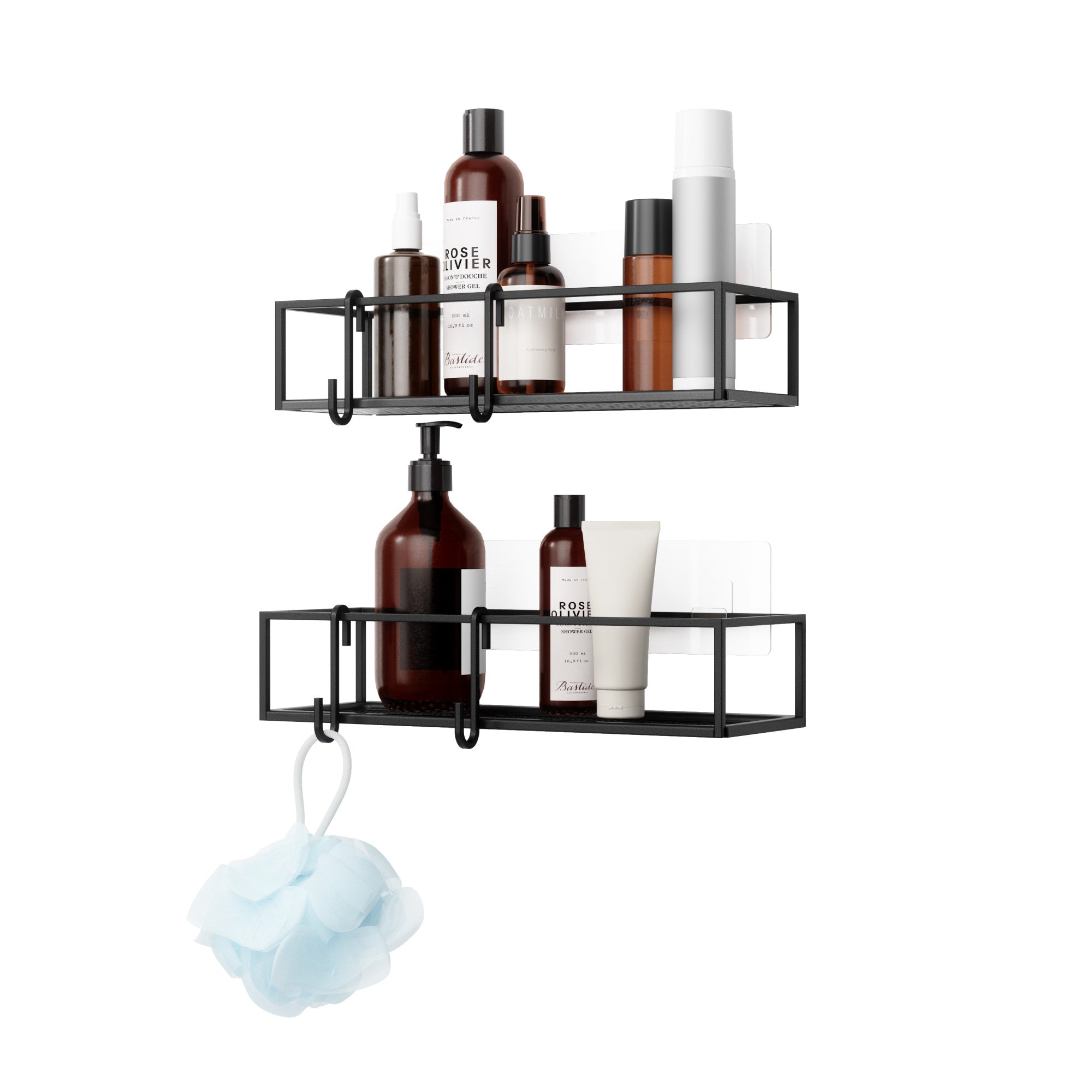 Corner Shower Caddy, Adhesive Shower Caddy With Soap Holder And 12