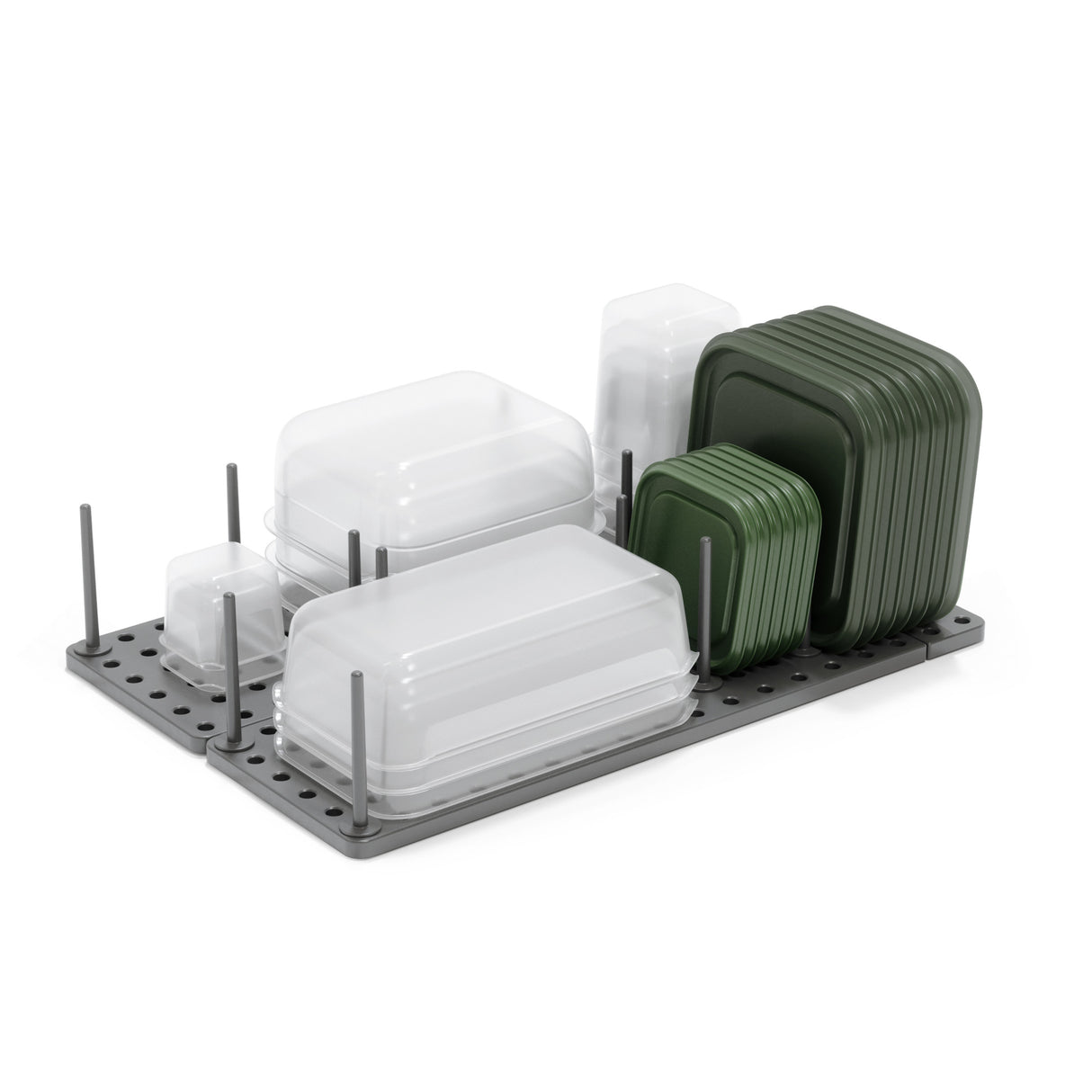 2pk Plastic Peggy Adjustable Dishware Organizer Gray - Umbra