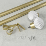 Single Curtain Rods | color: Eco-Friendly Gold | size: 42-120" (107-305 cm) | diameter: 1" (2.5 cm)