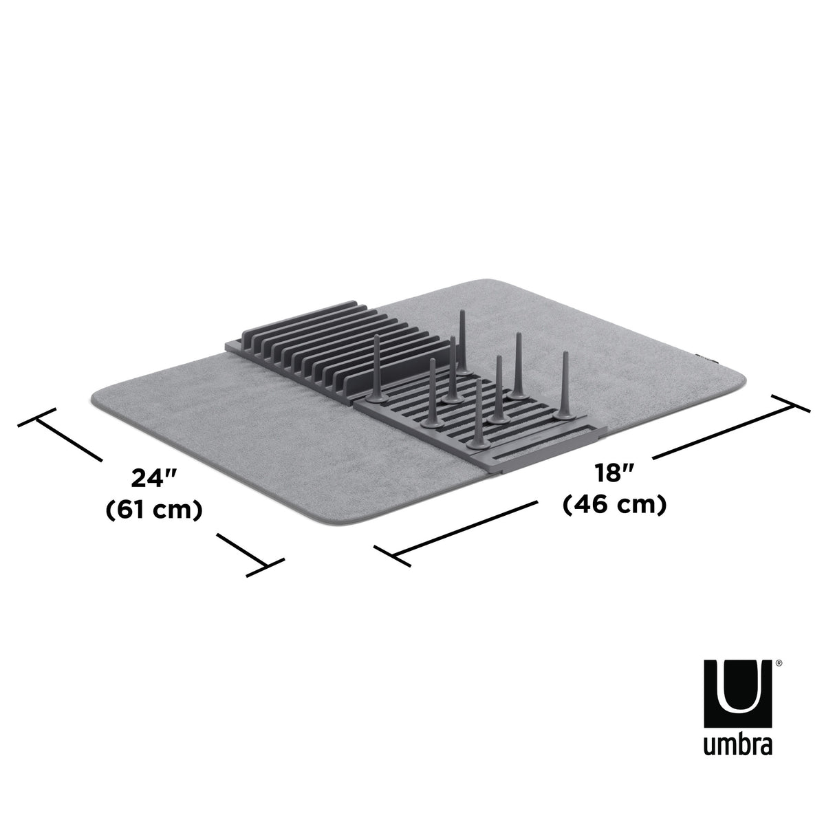 Umbra Udry Peg Charcoal Drying Mat with Rack