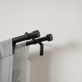 Double Curtain Rods | color: Brushed-Black | size: 36-66" (91-168 cm) | diameter: 1" (2.5 cm) | Hover