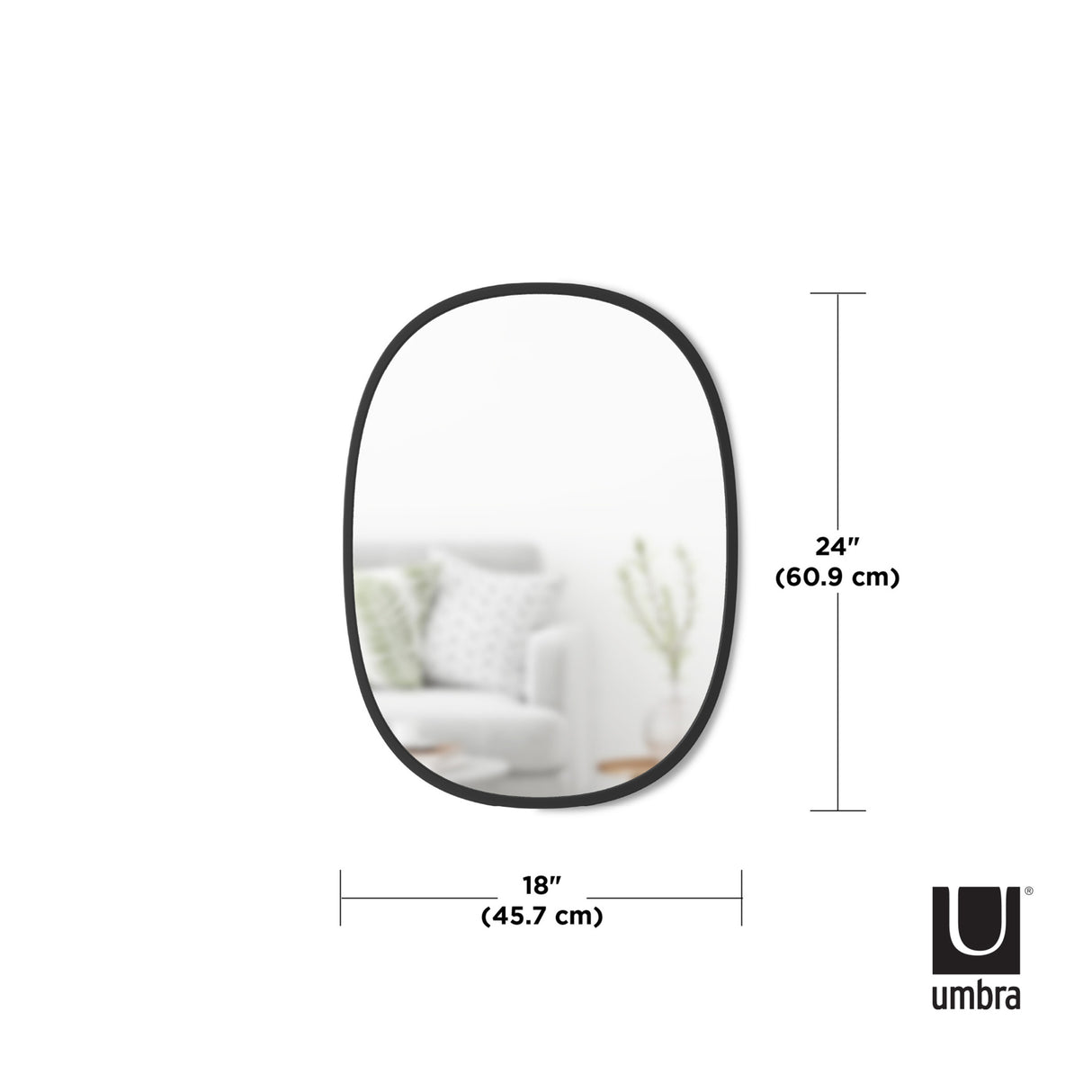 Umbra Hub Wall Mirror | Black